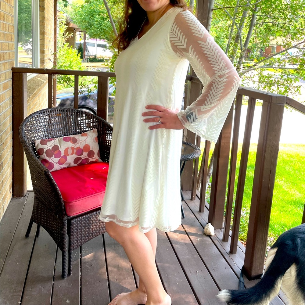 Pinkblush white/cream chevron pattern dress